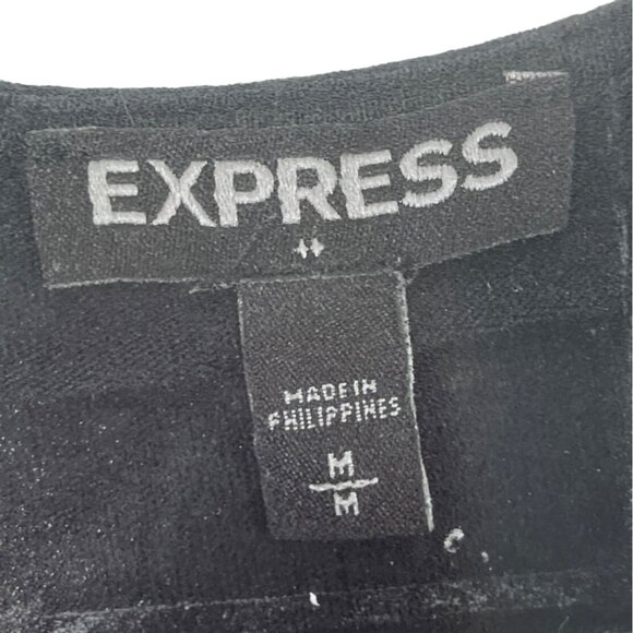 Express Medium Black Sleeveless Top 1/4 Zipper Front 21h - Picture 5 of 11
